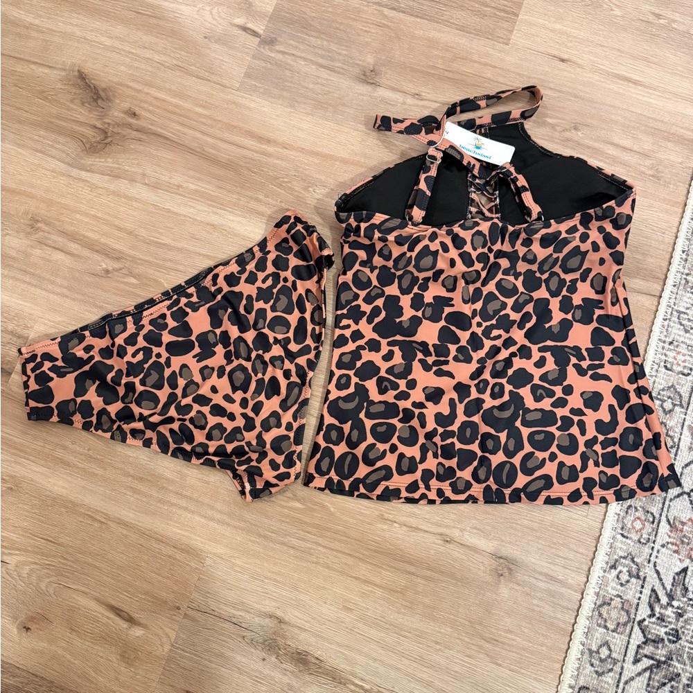 Leopard Print Halter Bikini Set - Picture 3 of 3